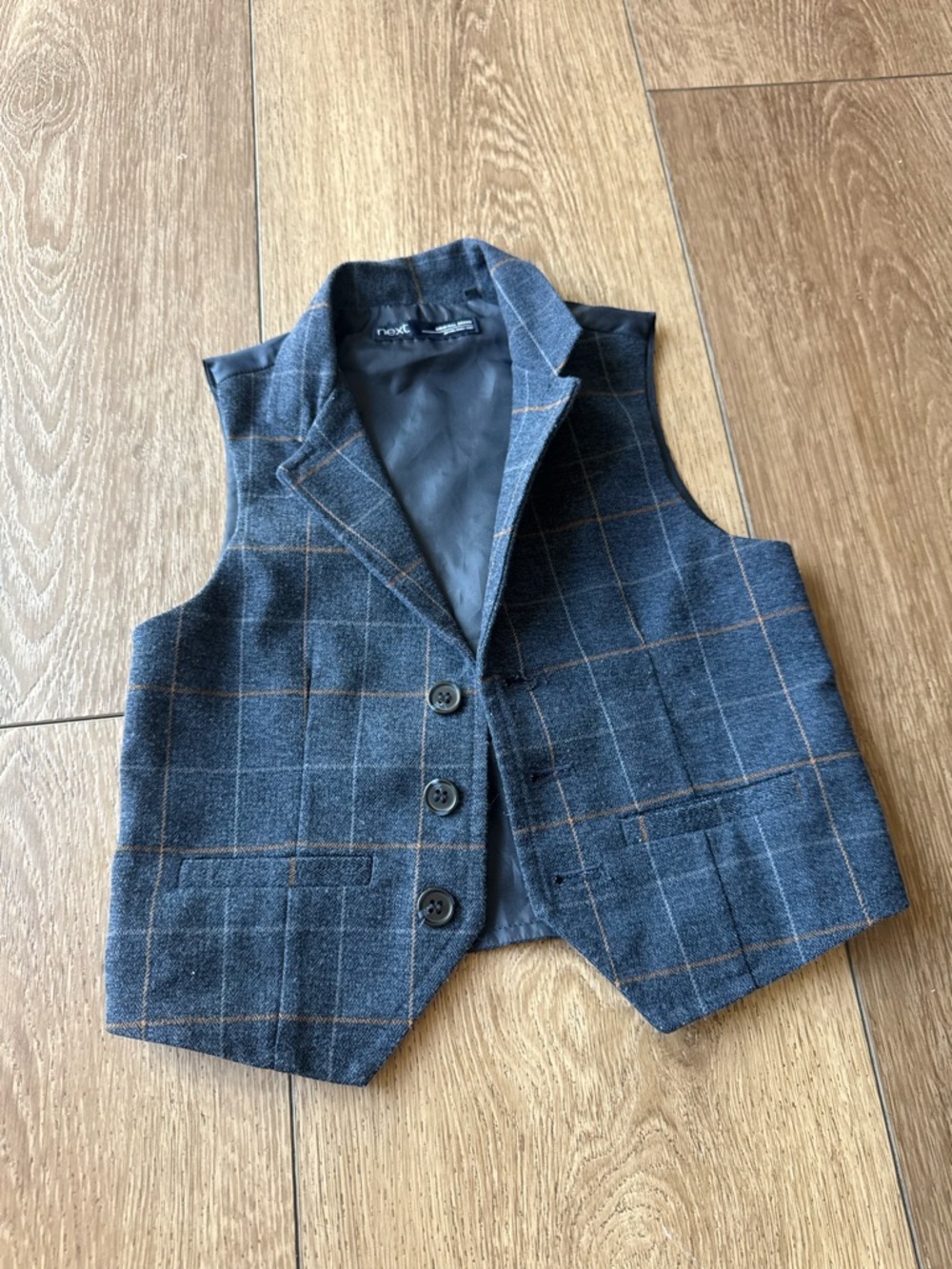 Nautica Boys Navy Windowpane Vest